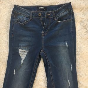 Dark Blue Ripped Skinny Jeans